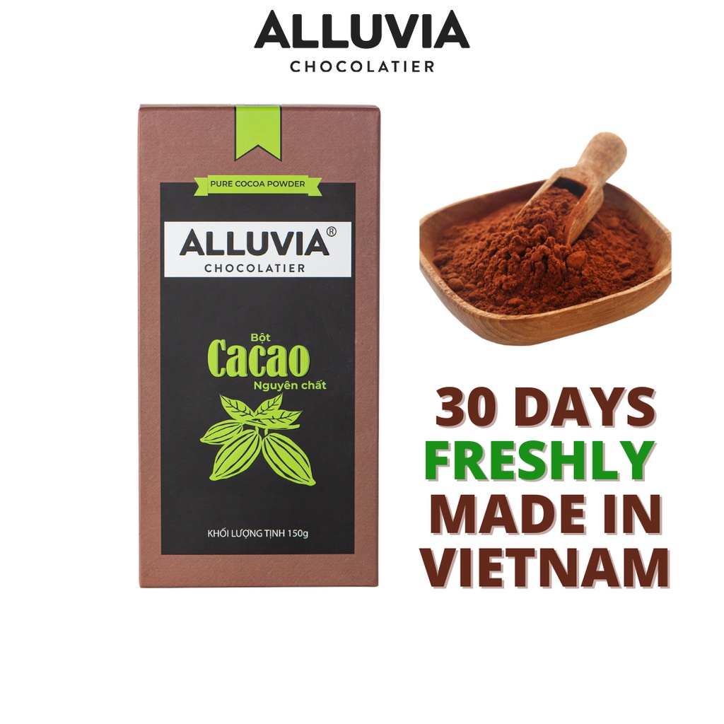 Bột ca cao nguyên chất không đường Alluvia Chocolate 100% cacao tự nhiên dòng thượng hạng Pure cocoa powder