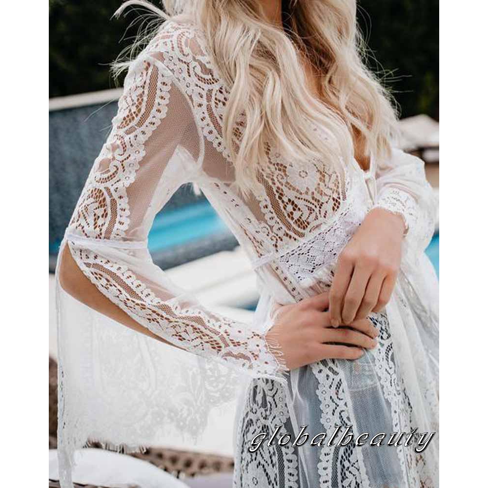 Đầm dệt kim phối ren đi biển thời trang