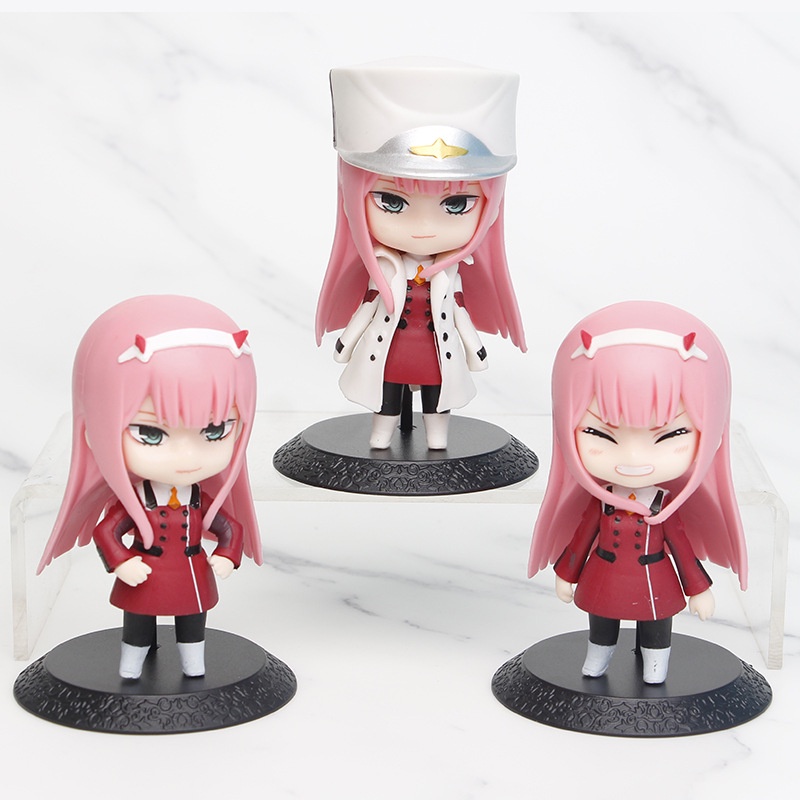 Bộ 3 Mô Hình Nhân Vật Hoạt Hình darling in the Franx zero two 02 strelizia 10cm Bằng pvc