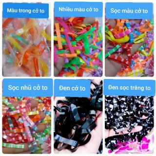 500g thun cột tóc màu/trong/đen/sọc (shop có đủ loại khách nhé)