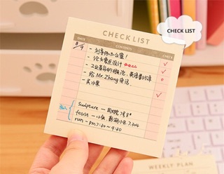 Tập giấy Checklist màu hồng