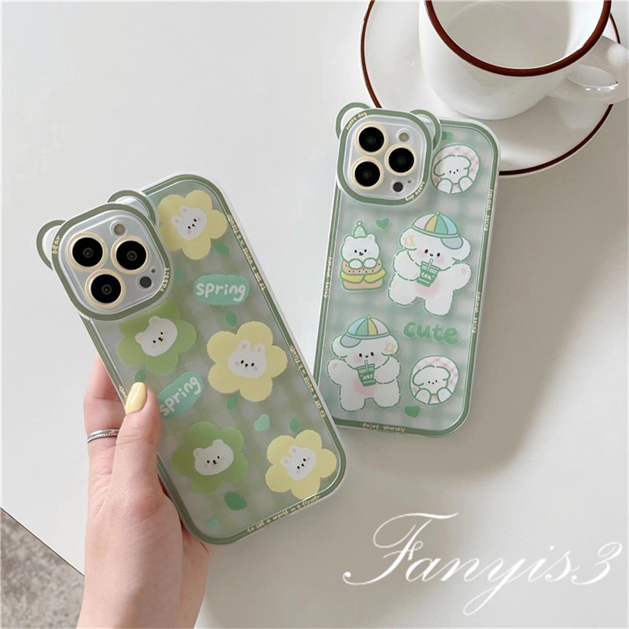 Ốp Điện Thoại Mềm Trong Suốt Họa Tiết Gấu Trắng Cho iPhone 14 13 12 11 Pro Max X XR Xs Max 8 7 6 6s Plus SE 2020