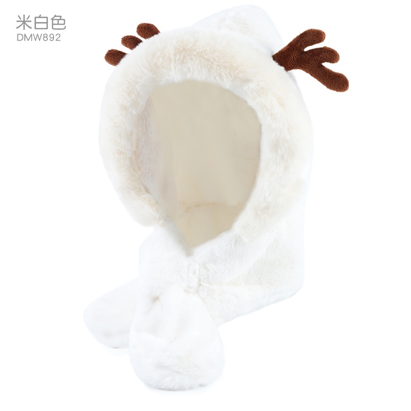 PVN39083 Mũ trẻ em mùa đông lót lông sừng hươu cute nón kèm khăn siêu ấm cho bé hàng Quảng Châu
