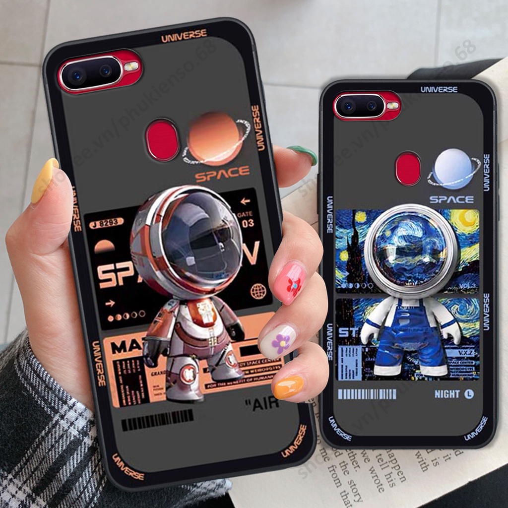 Ốp lưng Oppo A5s / A7 / F9 / A12 hình người máy, robot nasa đáng yêu dễ thương