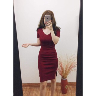 Đầm Body Thun Gân Hàng Chuẩn From