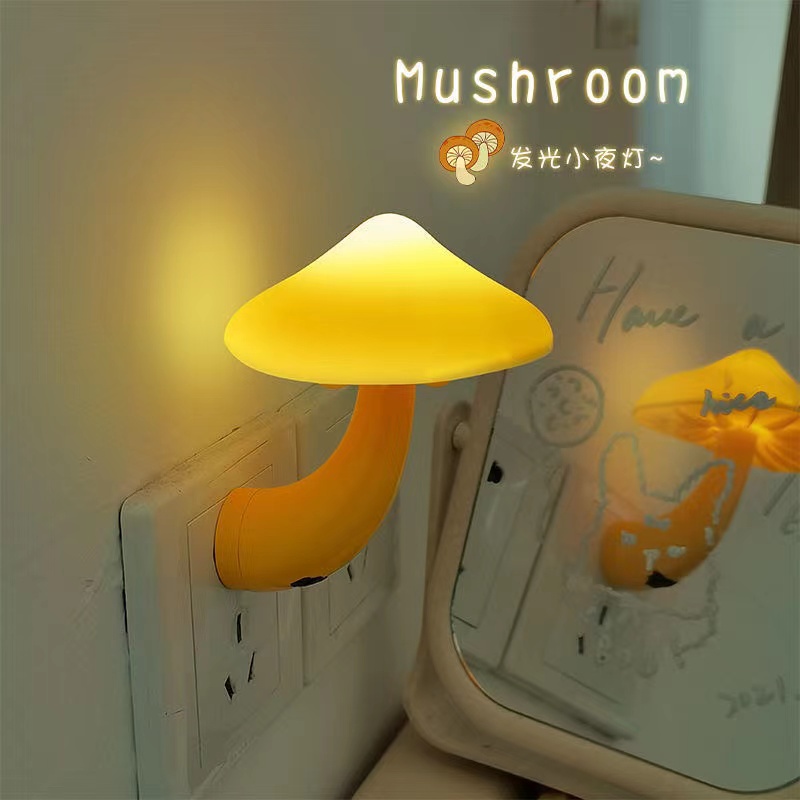 Đèn Ngủ LED Hình Cây Nấm Dễ Thương Có Cảm Biến Điều Khiển Tiện Dụng