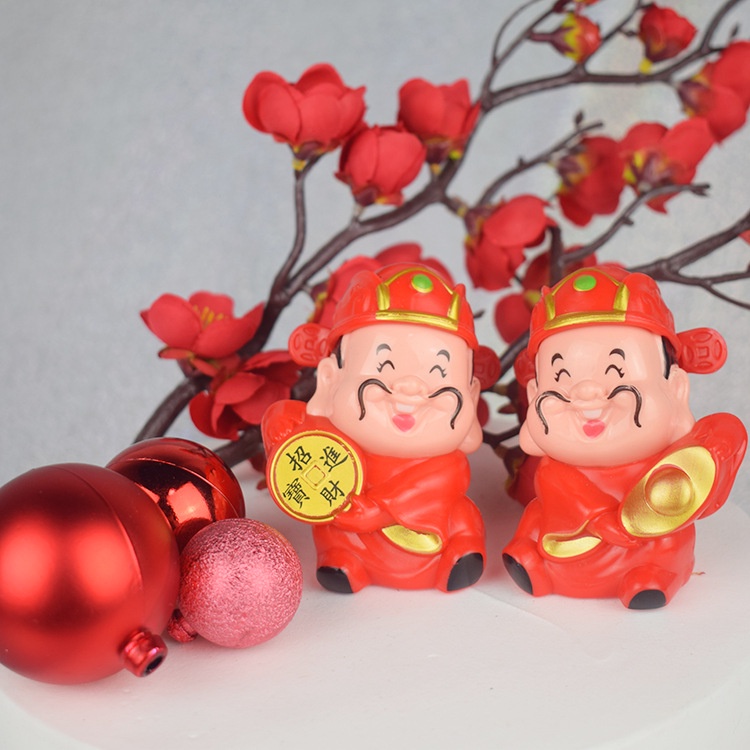 Ông thần tài nhựa,hủ vàng,mèo phụ kiện trang trí bánh kem, oản , thâp tỏi