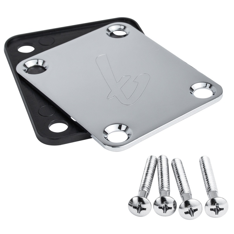 Tấm Lót Cần Đàn Ghi Ta 4 Bu Lông 70s F Màu Đen Chrome Kèm Ốc Vít