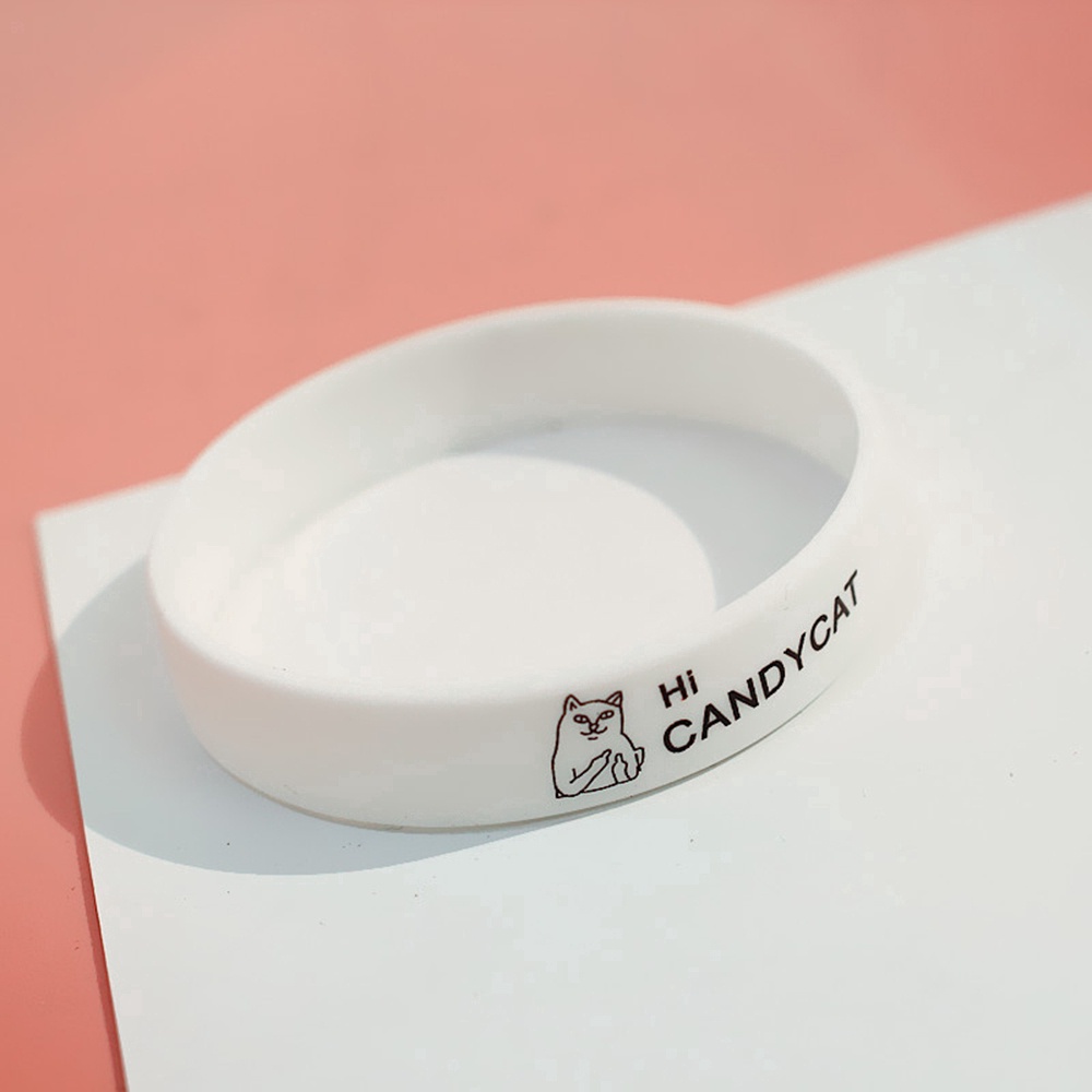 Vòng Tay Cao Su Silicone Phối Hình Mèo Hoang Dã Đơn Giản Cho Cặp Đôi