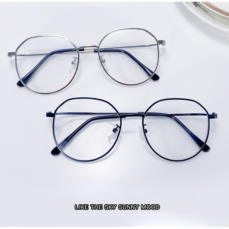 (KIQI-FASHION) COD Mắt Kính Gọng Tròn Bằng Kim Loại Chống Bức Xạ Phong Cách Cổ Điển Thời Trang Cho Nam Và Nữ