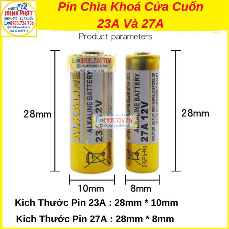 Pin Chìa khoá Điều Khiển Cửa Cuốn 27A và 23A