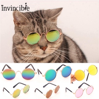Pet Cat Circular Metal Photo Prop Decortion Sunglasses/ Funny Cute Pet Toy Products