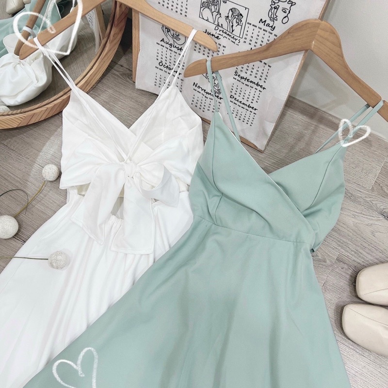 Đầm maxi xoè hai dây cột nơ sau lưng🦋Đầm đi biển | BigBuy360 - bigbuy360.vn