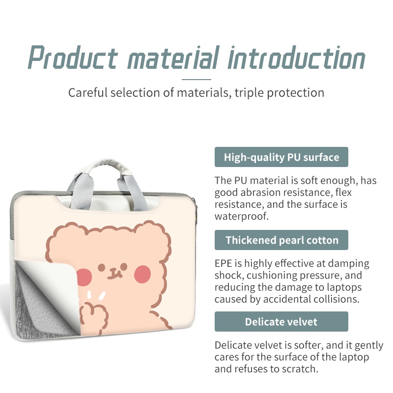 Túi đựng laptop 14/15/17 inch lót nhung chống thấm nước chống sốc tiện dụng mang đi du lịch