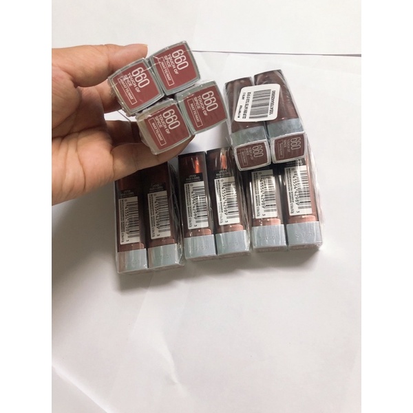 Son lỳ có dưỡng Maybelline Color Sensational Matte Lipstick 660 Touch of Spice màu hồng nâu