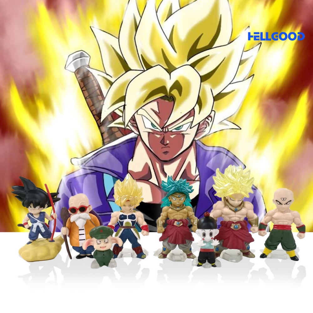 Mô hình 8 nhân vật Dragon Ball 7 viên ngọc rồng cao 3-7cm siêu ngầu (cả bộ 8 nhân vật)