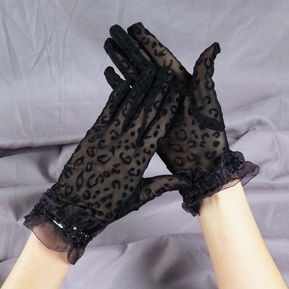 Găng Tay Lái Xe Co Giãn Họa Tiết Da Báo Phong Cách Hàn Quốc