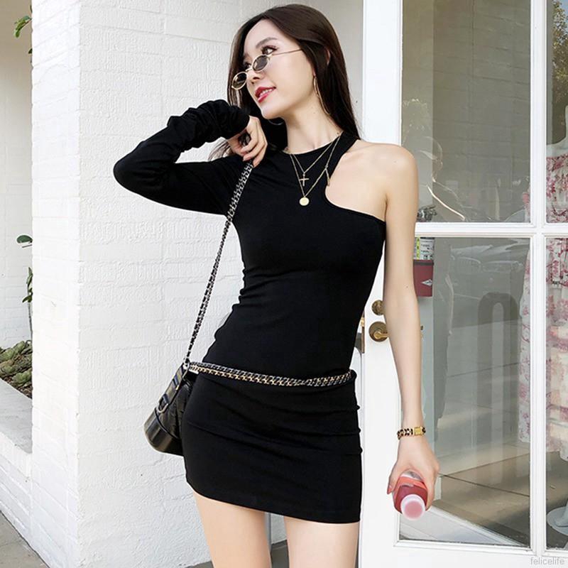 Đầm ôm dáng tay dài cổ tròn thiết kế ôm sát quyến rũ