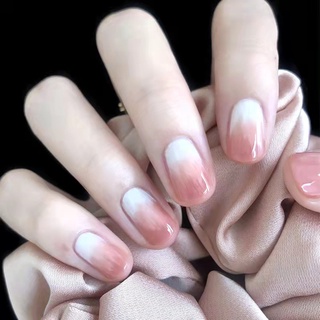 Hộp 24 móng tay giả hình vuông màu đỏ gradient