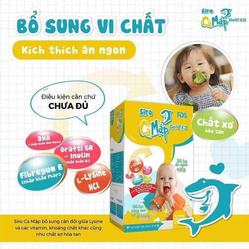 Siro cho trẻ biếng ăn ,táo bón - Baby Shark(mẫu mới X2 hộp 30 gói)