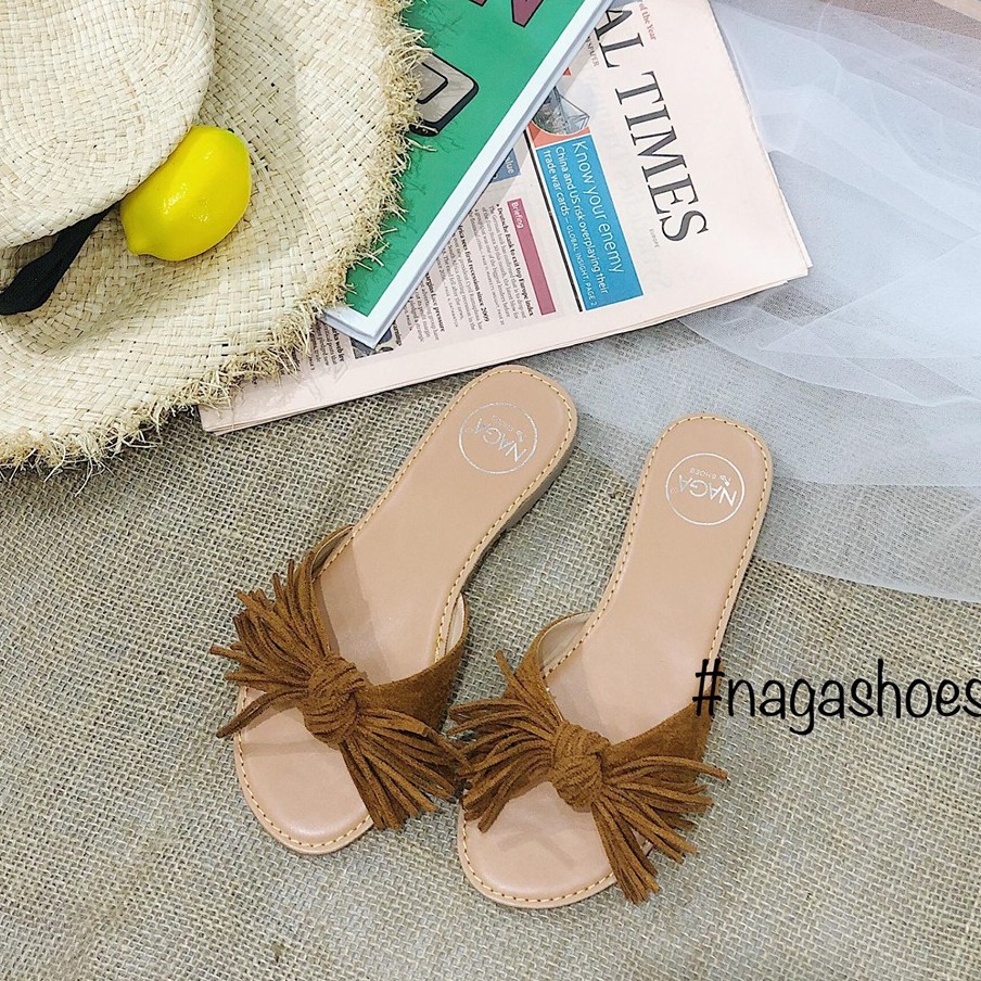 DÉP NAGASHOES MŨI TRÒN NƠ VẢI SỢI NAD69