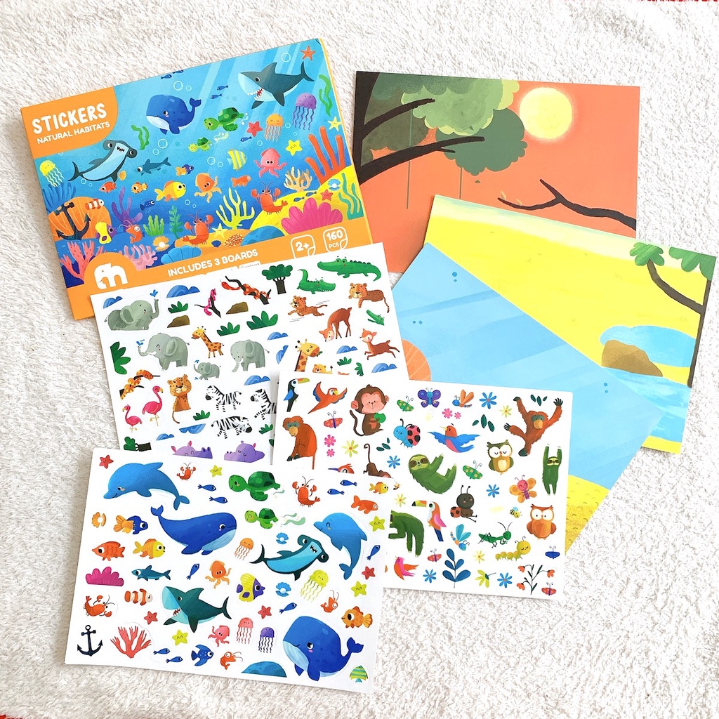 Bộ Tranh Dán Sticker Cho Bé Gồm 3 Tranh Nền và 150 Stickers - MyndToys Singapore - LinhKha