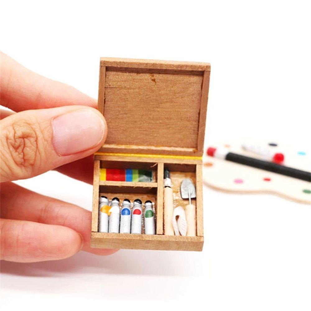 Bộ Dụng Cụ Sơn Mini Trang Trí Nội Thất Cho Búp Bê Đồ Chơi 1