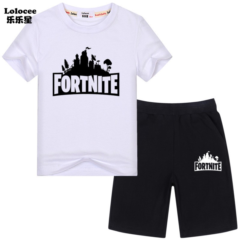 Bộ Áo Thun 2 Dây &amp; Quần Short In Hình Game Fortnite Cho Bé Trai