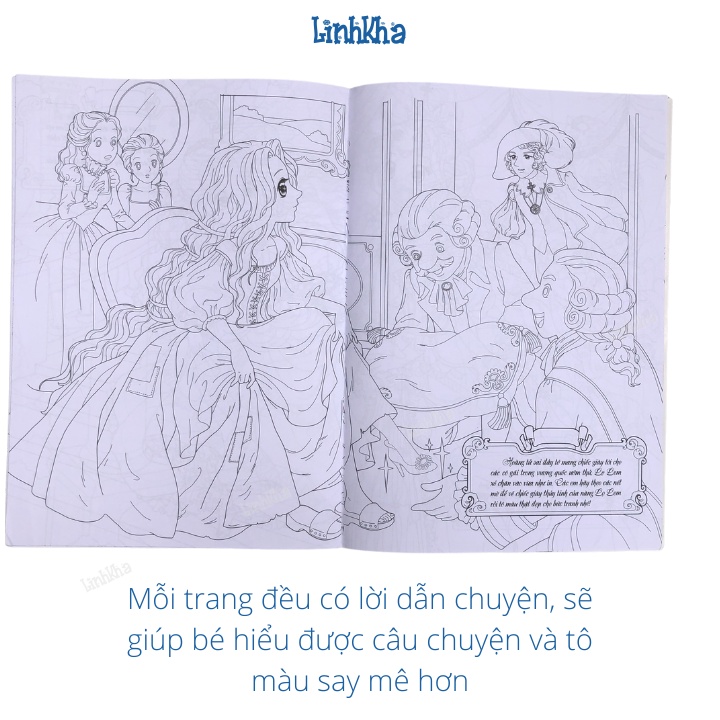 Bộ 4 Quyển Tô Màu Công Chúa Lọ Lem - Bạch Tuyết - Tiên Cá - Alice Cho Bé 5 - 15 Tuổi - Đinh Tị