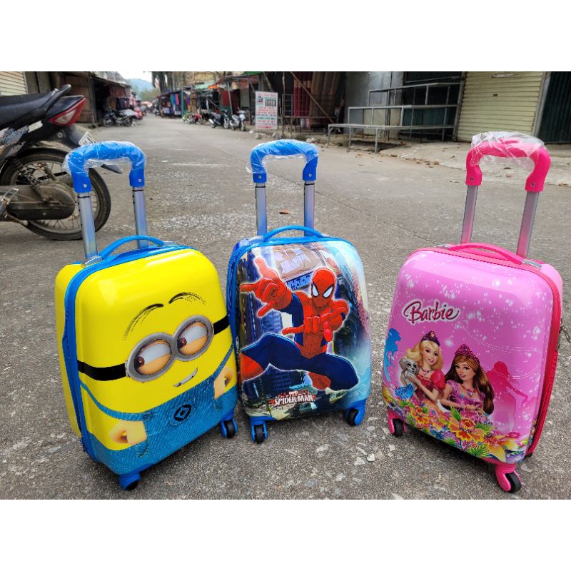 Vali Kéo Cho Trẻ Em Dạng Hộp In Hình Nhân Vật Hoạt Hình Dễ Thương Size 18inch