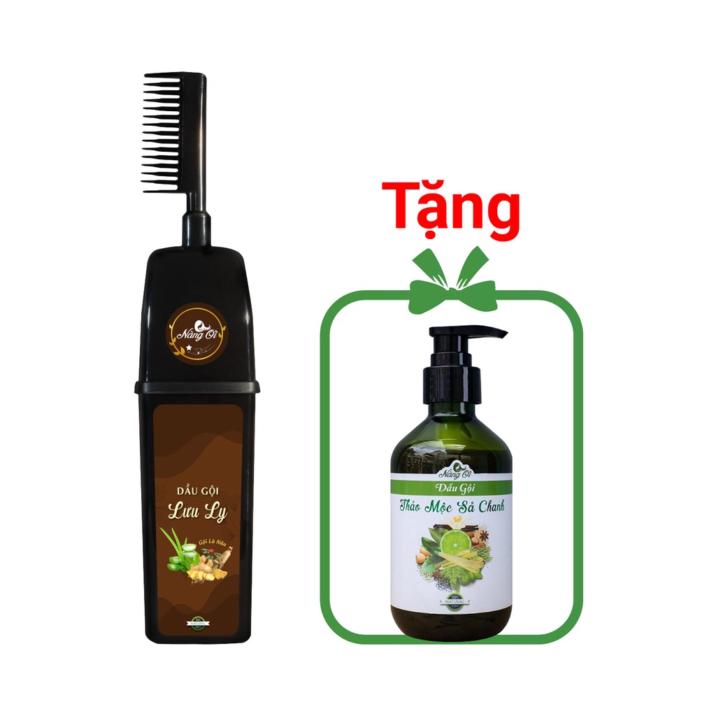 Dầu Gội Phủ Bạc Lưu Ly Giúp Tóc Nâu Tự Nhiên Chiết Xuất Thảo Dược Nàng Ơi 300ml