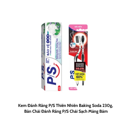 [QUÀ TẶNG KHÔNG BÁN] Combo Unilever Kem Đánh Răng P/S 230G, Bàn Chải Đánh Răng P/S ( Bộ 2 cái )