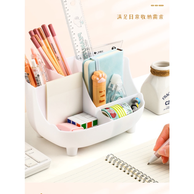 Kệ đựng văn phòng phẩm bằng nhựa đa năng, kệ đựng đồ mỹ phẩm để bàn nhiều màu MODINA
