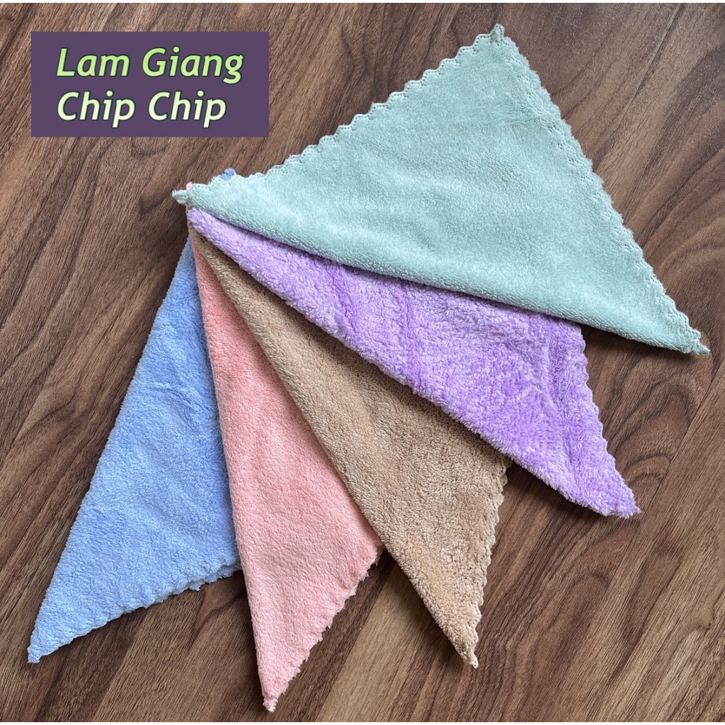 Khăn mặt lông cừu hình vuông mềm mại, dày dặn, thấm hút nhanh - mã KM03