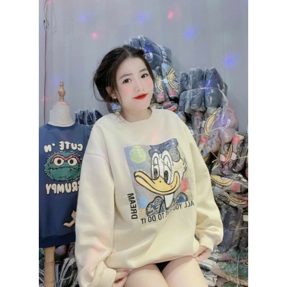ÁO SWEATER NỈ NỮ - ÁO NỈ NỮ LÓT LÔNG ULZZANG }