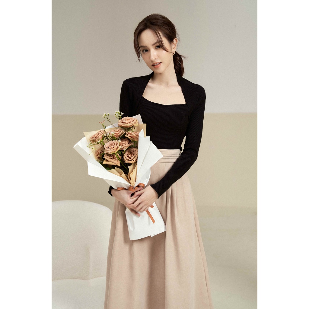 Len tăm gân cổ vuông vạt ngoài TIIN STORE G21092 | BigBuy360 - bigbuy360.vn