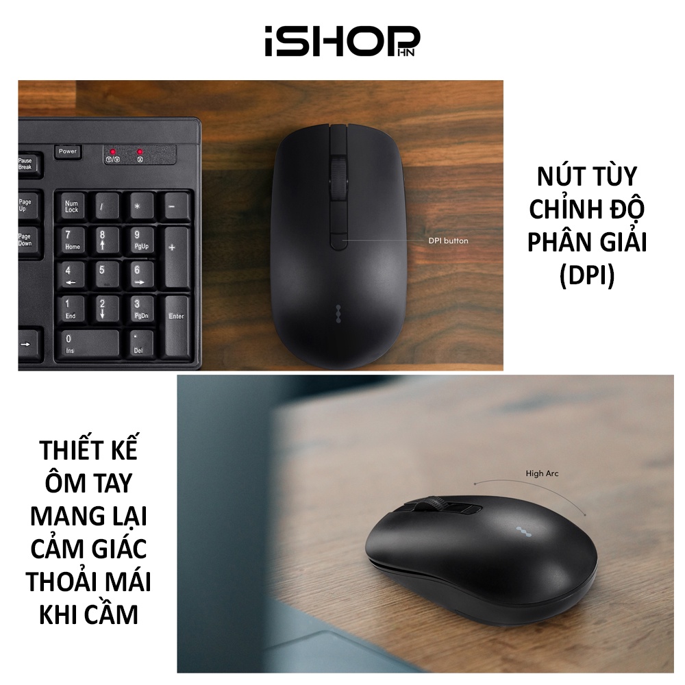 Bộ bàn phím chuột không dây Prolink PCWM7005 Fullsize, chống thấm nước, 14 phím Hotkey, tiết kiệm pin, giá rẻ