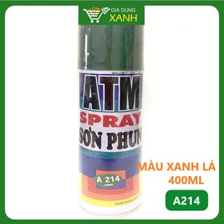 Sơn xịt ATM màu xanh lá A214, 400ml