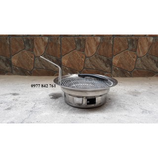 Bếp nướng than hoa âm bàn kèm vỉ nướng inox song ngang cao cấp