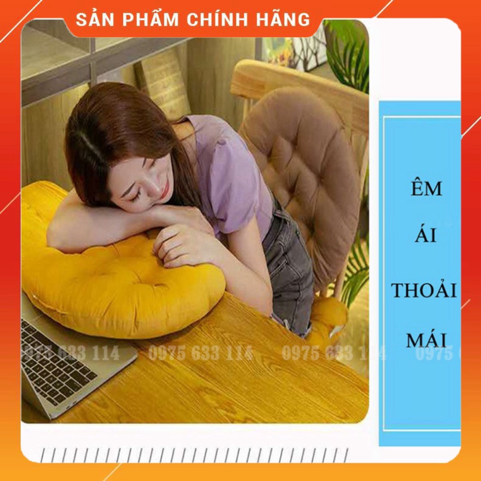 Đệm ngồi bệt FREESHIP Nệm tròn 40x40 vải đũi CAO CẤP hàng dày dặn dùng decor cực xinh