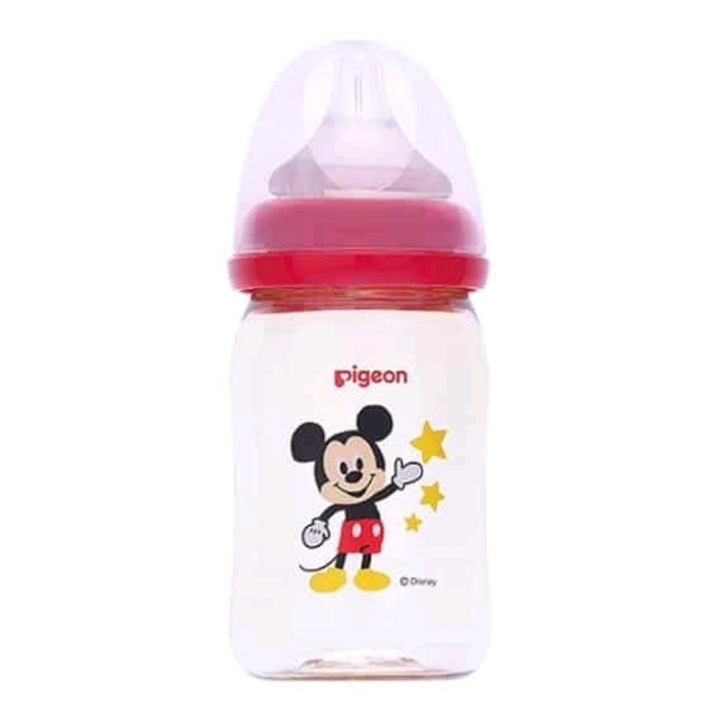 [MUA 03 TẶNG 01] Combo 02 Bình sữa Pigeon PPSU Disney 160ml + 01 Vỹ núm PPlus (L) cổ rộng TẶNG 01 xe tập đi cho bé