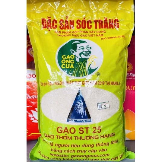 Gạo ST25 Gạo Ông Cua Có Mã QR Bao 5ky