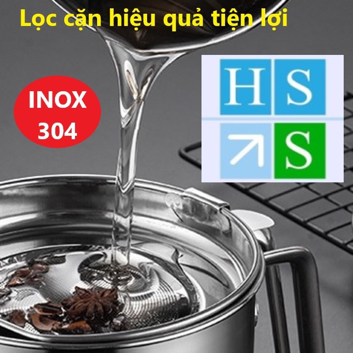 (Hàng loại 1) CA LỌC DẦU ăn INOX 304 (1200ml ) có lưới lọc cặn tiện lợi hàng cao cấp dầy dặn không gỉ sét