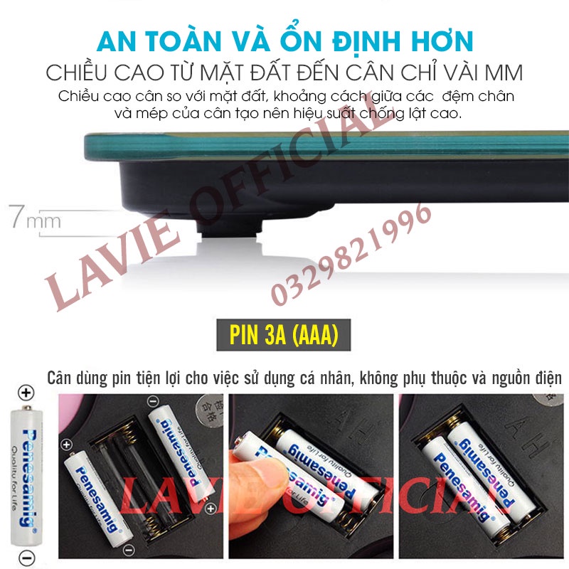 Cân Sức Khỏe Gia Đình Cân Điện Tử Siêu Chính Xác Mặt Kính Cường Lực, Màn Hình LCD Cao Cấp Chịu Tải 180kg