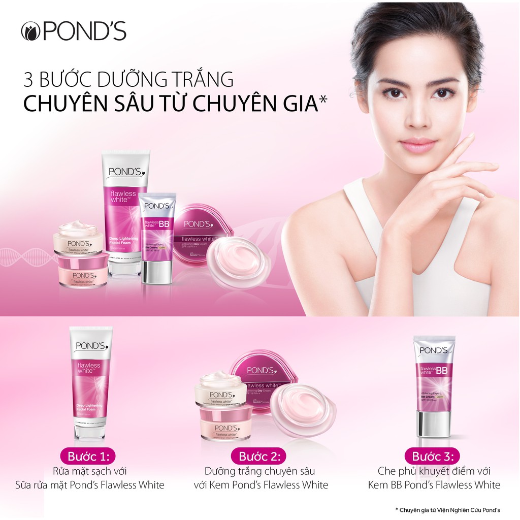 POND'S Kem Trắng Da Không Tì Vết Ban Ngày 50g