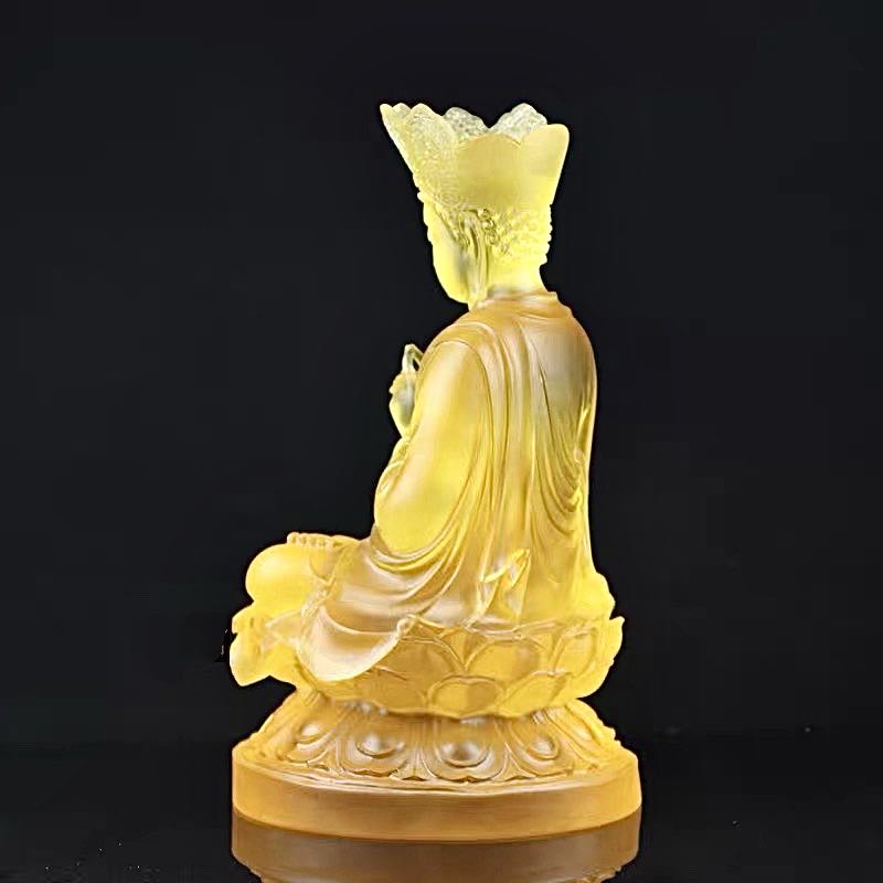 [PBMC]Tượng Đại Nhật Như Lai lưu ly 9'' - Vàng (Pho)