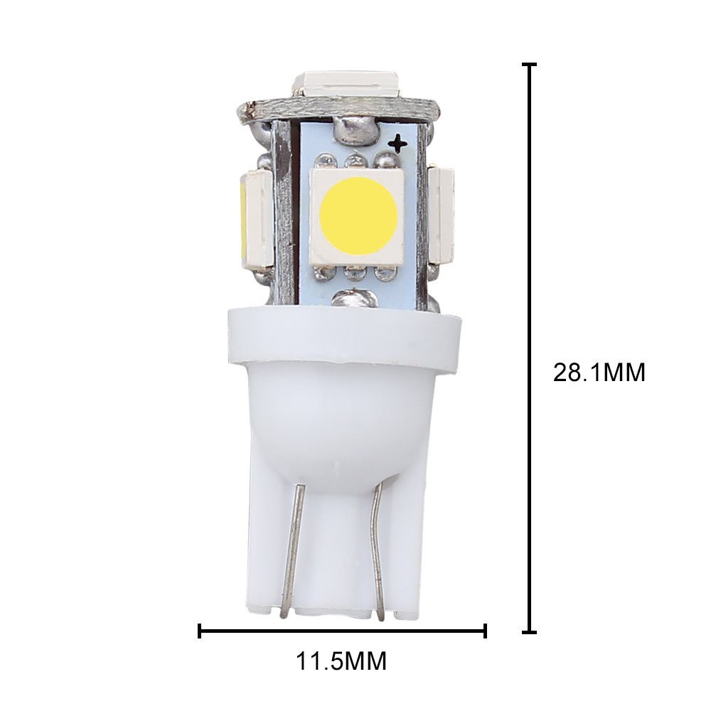 Bóng đèn LED T10 5SMD 5050 W5W 192 168 194 màu trắng chuyên dụng dành cho xe hơi
