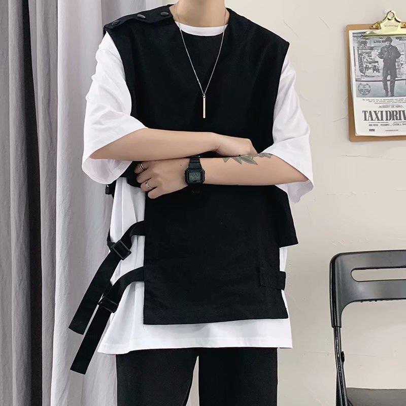 Áo Khoác Sát Nách Dáng Rộng Phong Cách Retro Thời Trang Cho Nam