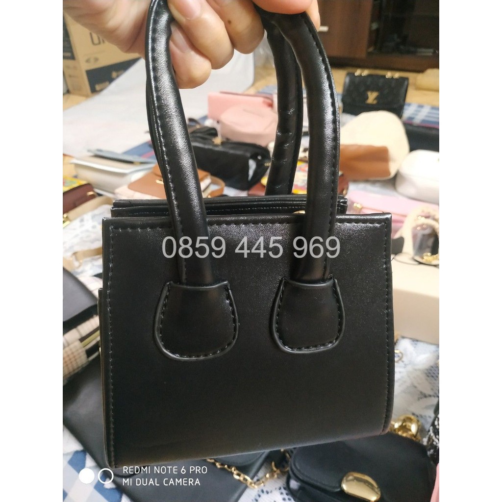 Túi xách nữ form nhỏ thời trang hai màu đen & be | BigBuy360 - bigbuy360.vn