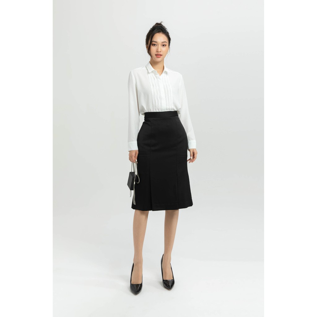 Áo sơ mi nữ xếp nếp đính ngọc thiết kế IVY moda MS 17M5214